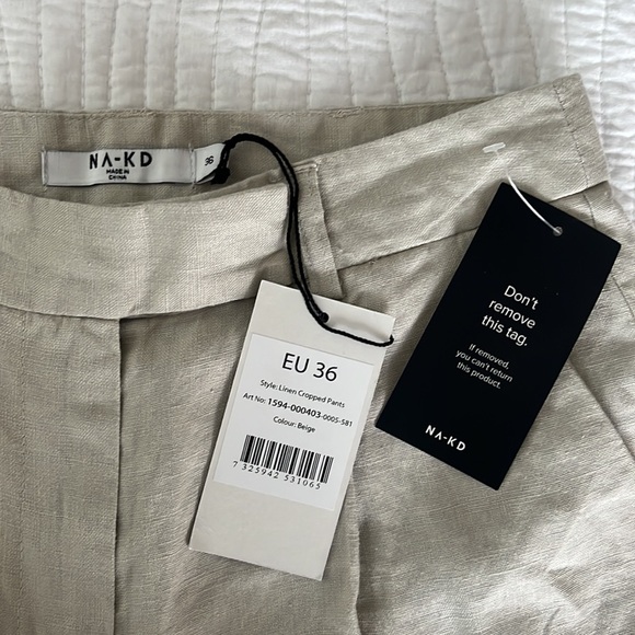 NA-KD | Linen Cropped Pants - Picture 8 of 8